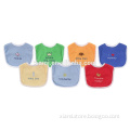 high quality 100% cotton manufacture embroidery letter various cute pattern peva baby bibs